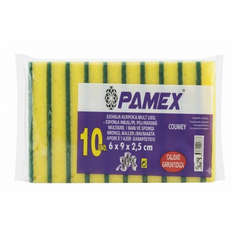 Estropajo Esponja Abrasiva Pack 10Und. 6x9x2.5cm