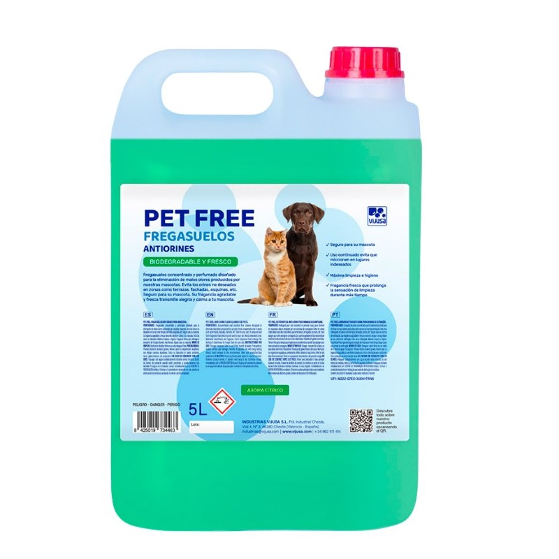 Fregasuelos antiorines PET Free 5 L.