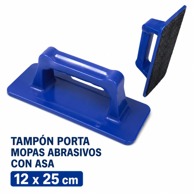 Tampón Porta Mopas Abrasivos con Asa 12x25 Cm