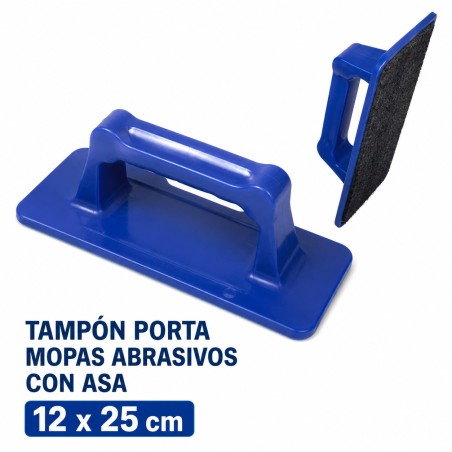 Tampón Porta Mopas Abrasivos con Asa 12x25 Cm