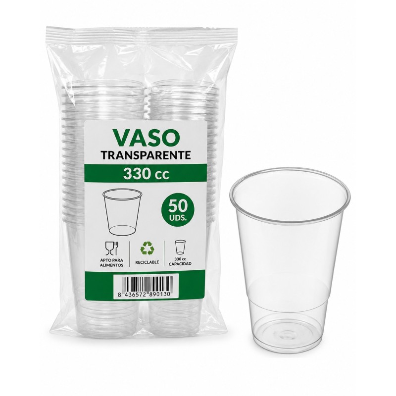 Vaso Transparente 330 cc 50U.