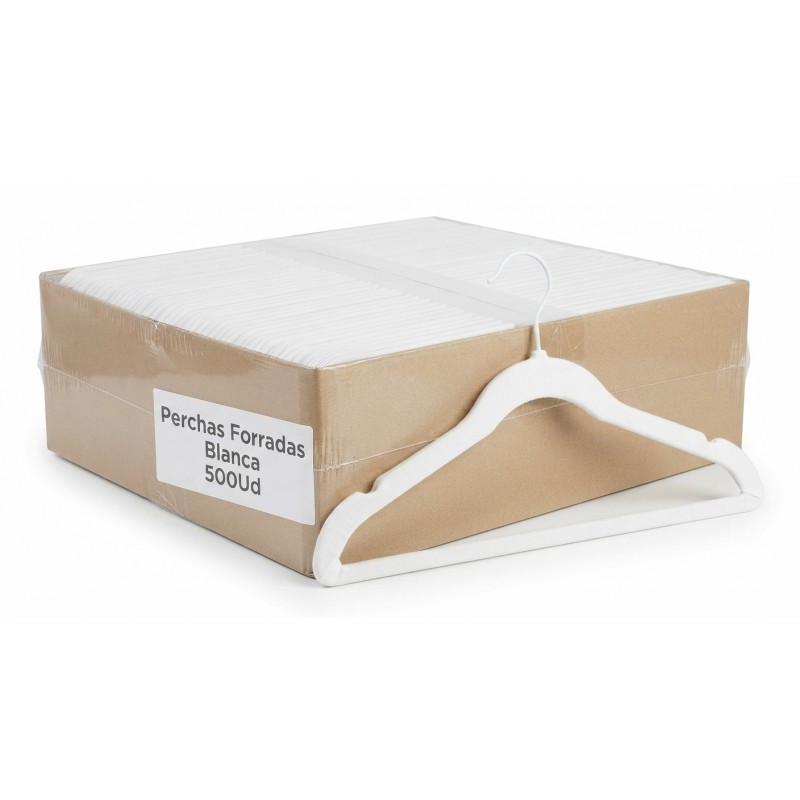 Perchas Forradas Blanca 500Ud