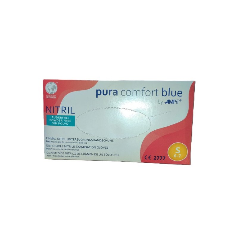 Guantes Nitrilo Puracomfort Azul Talla S