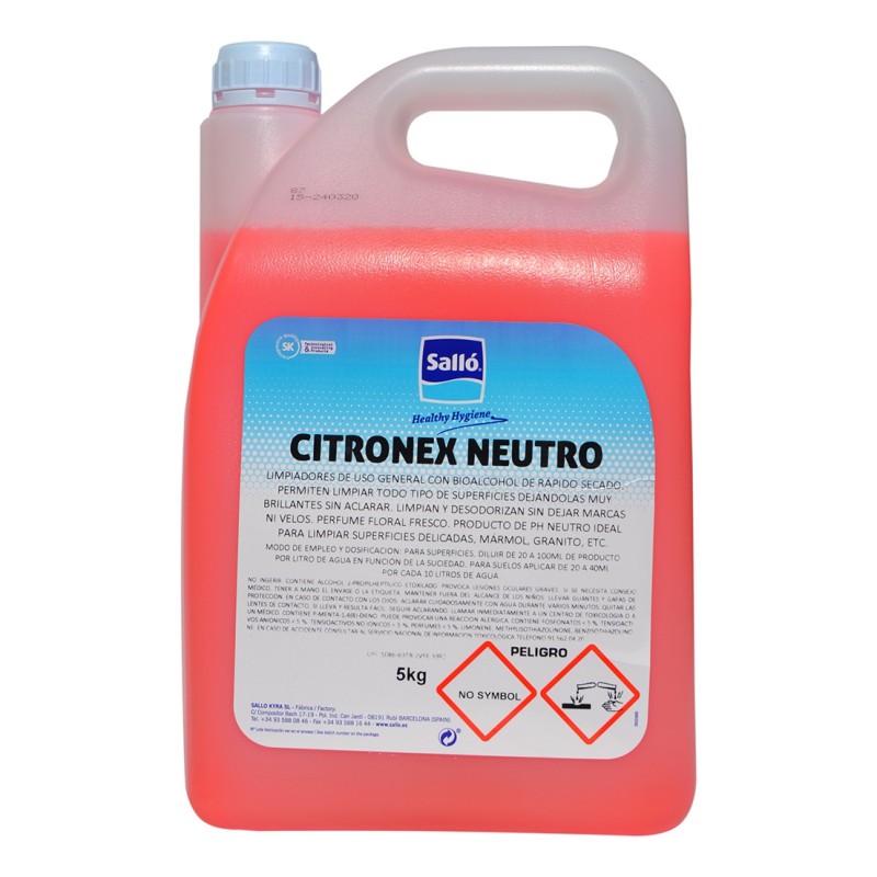 Limpiador Ph neutro Citronex Sup Delicadas 5 KG. - Proveedor Lavandería Industrial