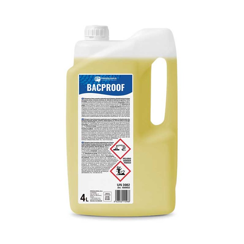 Desinfectante Bactericida Bacproof 4 L - Proveedor Lavandería Industrial