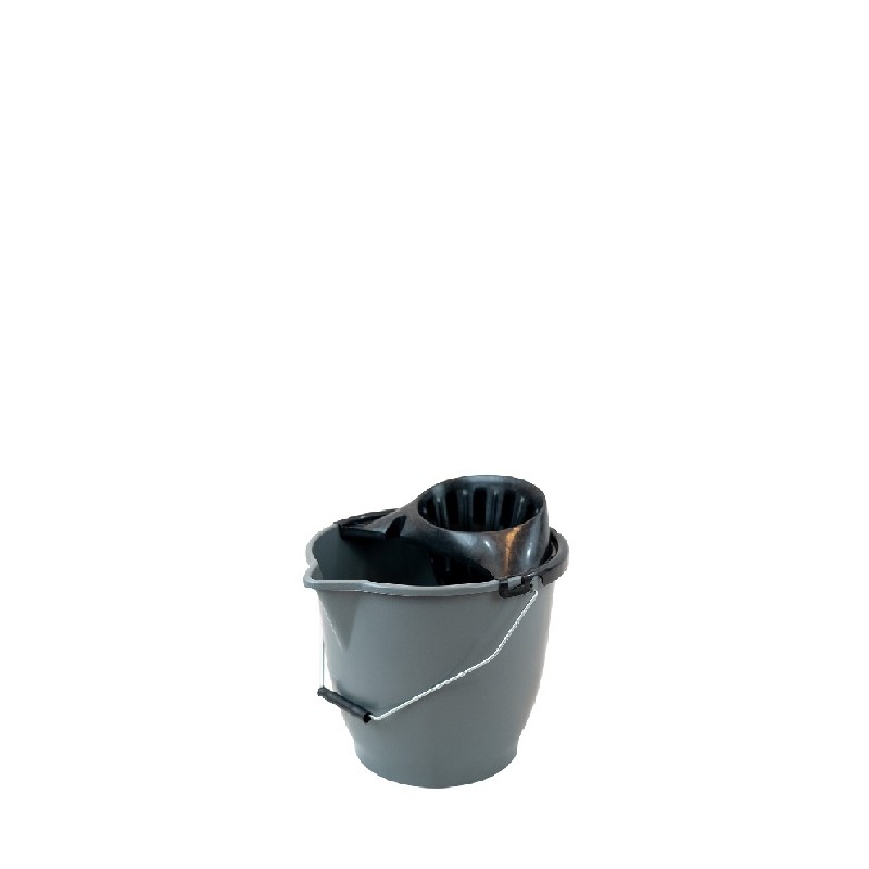 Cubo 13L Gris Asa Metal - Proveedor Lavandería Industrial