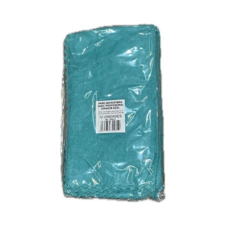 PAÑO MICROFIBRA PROFESIONAL 35X40 AZUL 12 UNIDADES - Proveedor Lavandería Industrial