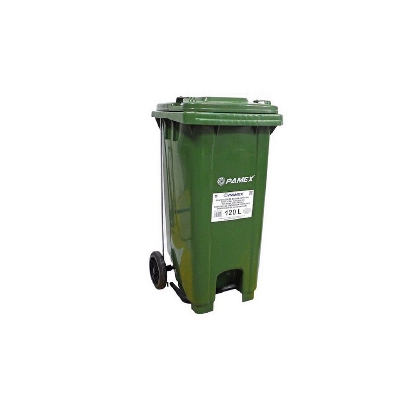 Contenedor Con Pedal Verde 120L - Proveedor Lavandería Industrial